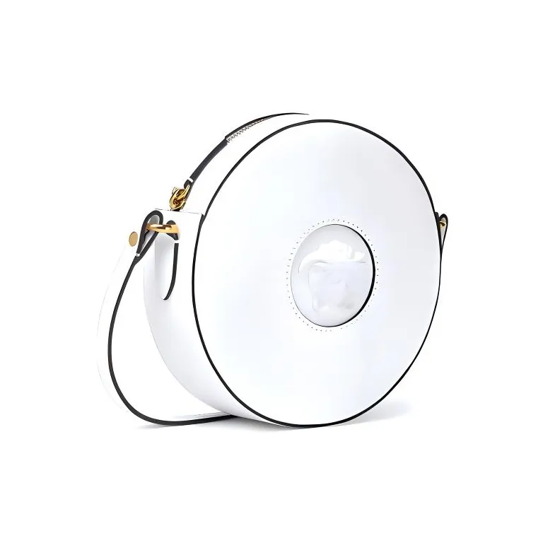 VERSACE La Medusa Leather Small Round Bag Shoulder Bag Crossbody Bag Women's Pure White-1