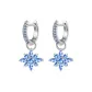 Snowflake Hoop Earrings-Silver Blue Snowflake