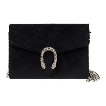 GUCCI Dionysus Velvet Crossbody Bag Women's Black