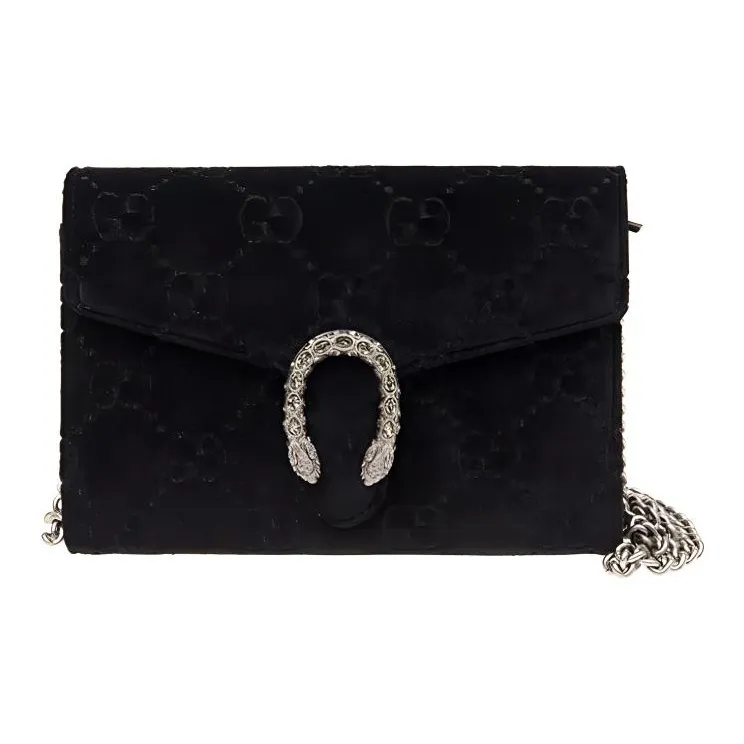 GUCCI Dionysus Velvet Crossbody Bag Women's Black-0