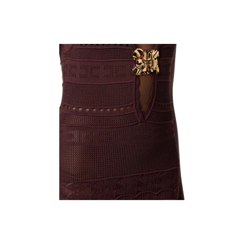 Elisabetta Franchi Sleeveless Dress Women's Cocoa-4