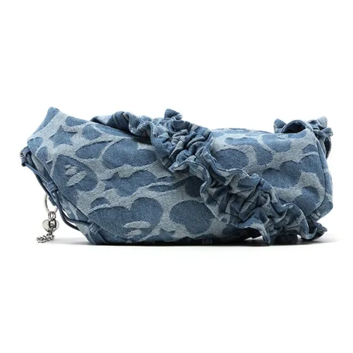 A BATHING APE Cotton Shoulder Bag Women's Blue