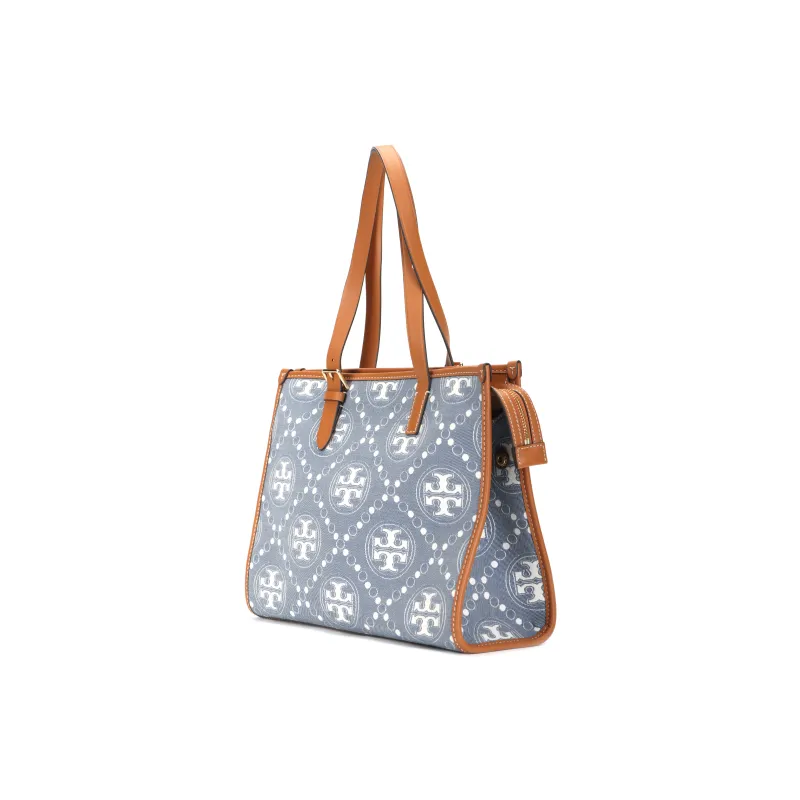 TORY BURCH Fabric Tote Bag, Shopping Bag, Shoulder Bag, Handbag Trumpets Women's Gray & Multicolor-1
