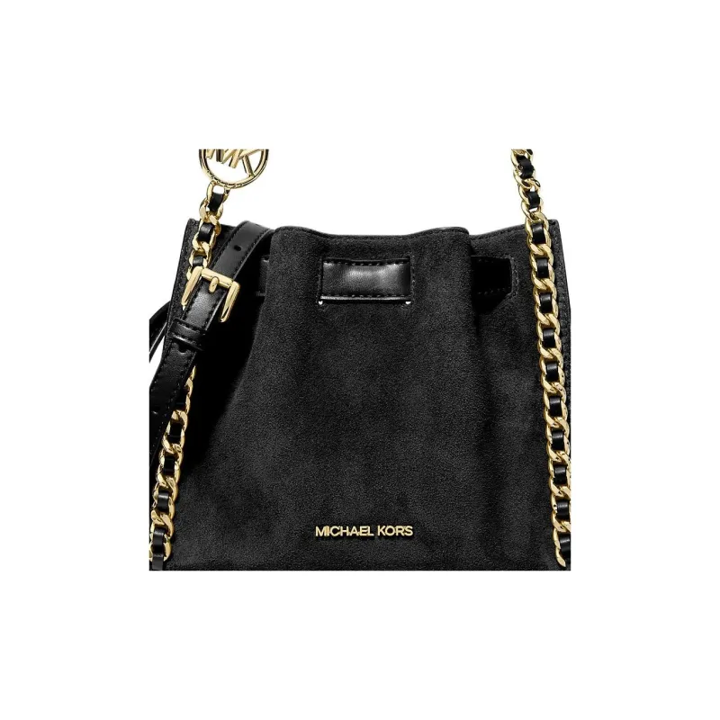 MICHAEL KORS Mina Suede Handbag, Shoulder Bag, Crossbody Bag Trumpets Women's Black-2