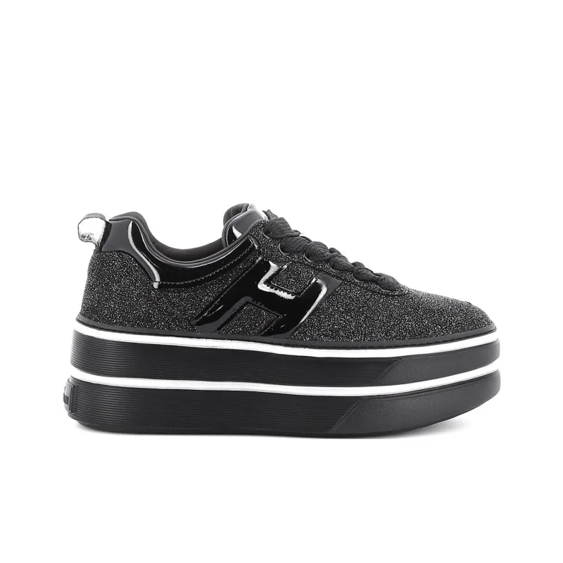 HOGAN H449 Low Top Skateboard Shoes Women's Black-1