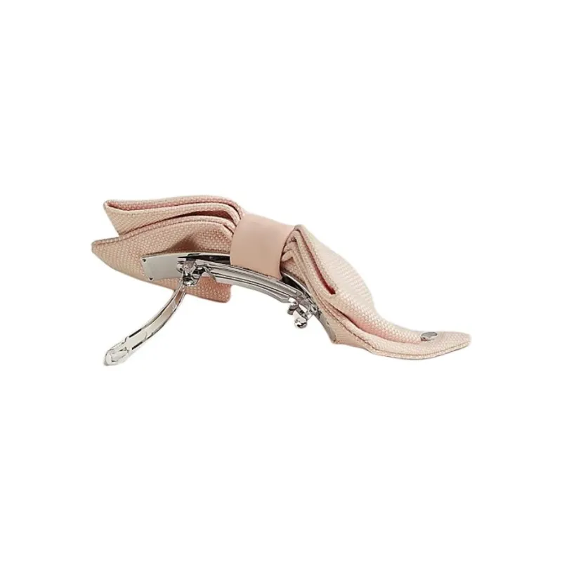 HERMES Lambskin Hair Clips Women's Light Rose-1