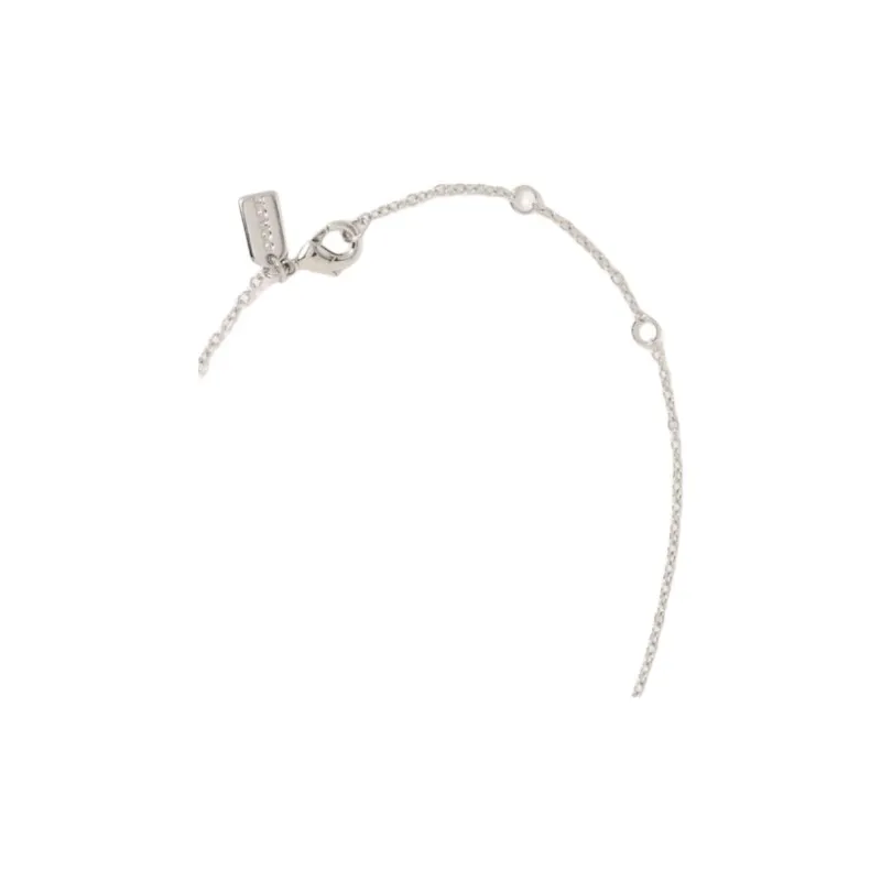 COACH Brass, Glass, Cubic Zirconia Necklaces Women's Silver-1