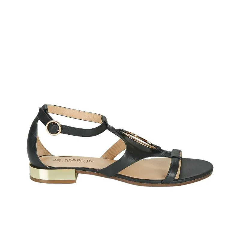 JB MARTIN BOCCIA Strap Sandals 2cm Women's Black-1