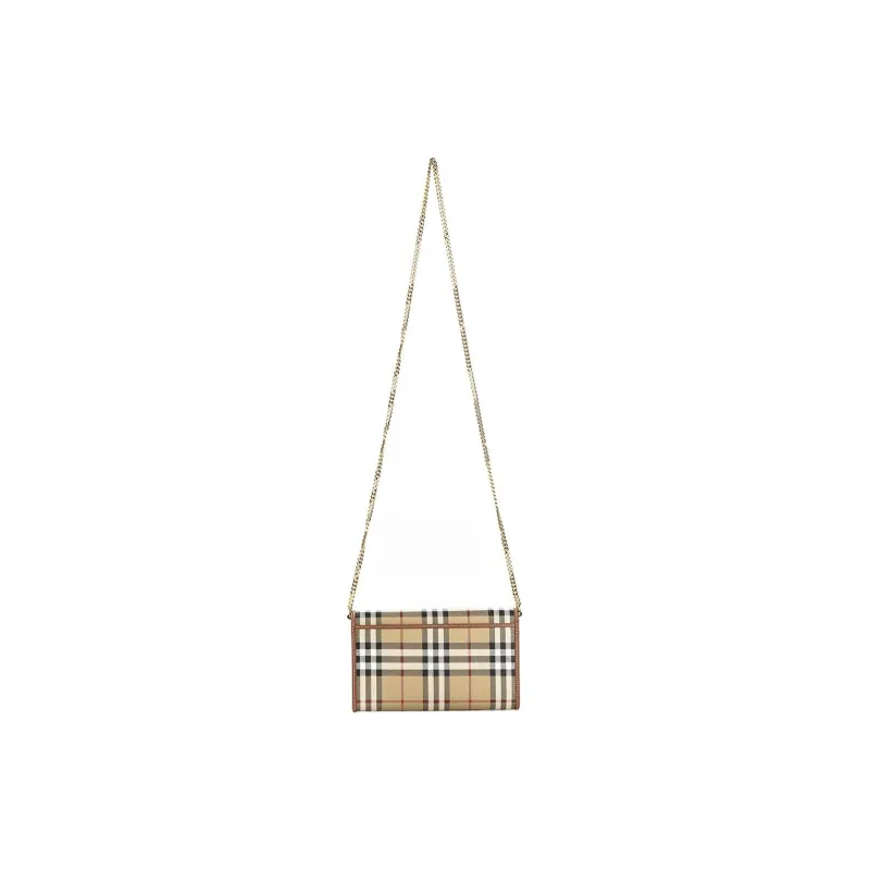 Burberry Polyurethane Crossbody Bag Shoulder Bag Regular Women's Gold-4