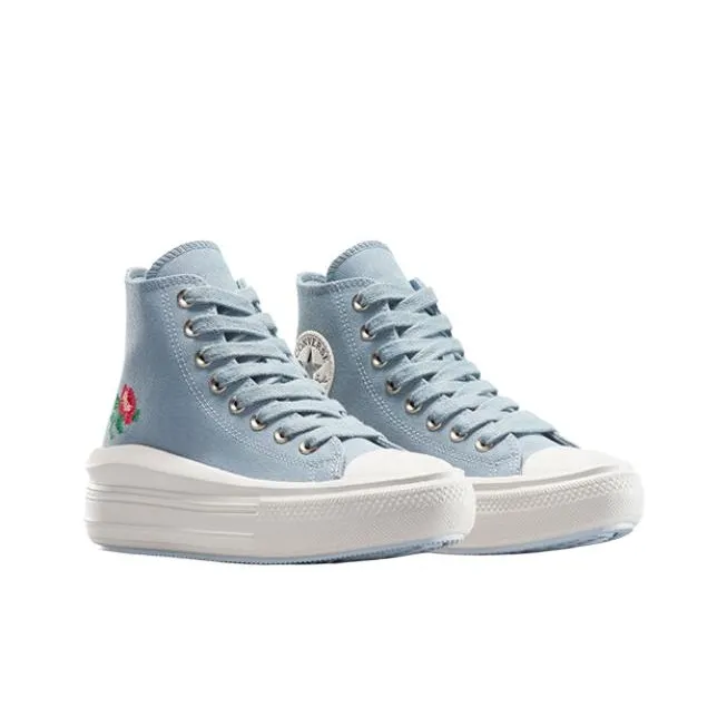 Converse Women's Chuck Taylor All Star Move Platform High 'Cross Stitch Roses' Women's-2