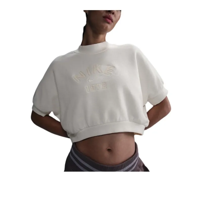 Nike Sportswear Collection Women's Crew Neck Short Sleeve Cropped French Terry Top-2