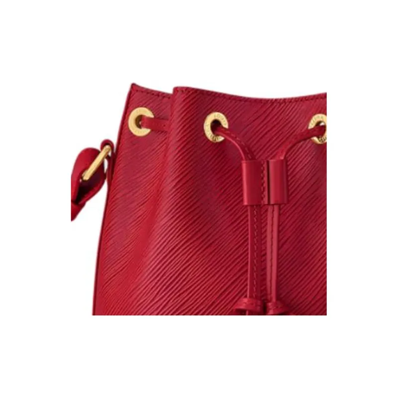 LOUIS VUITTON Canvas With Leather Bucket Bag, Handbag, Shoulder Bag, Crossbody Bag Trumpets Women's Red-3