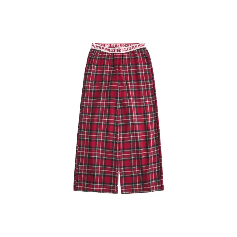 Hollister Pajama Pants Women's Red Plaid-0