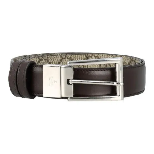 GUCCI Belt Men's Brown Width 3CM