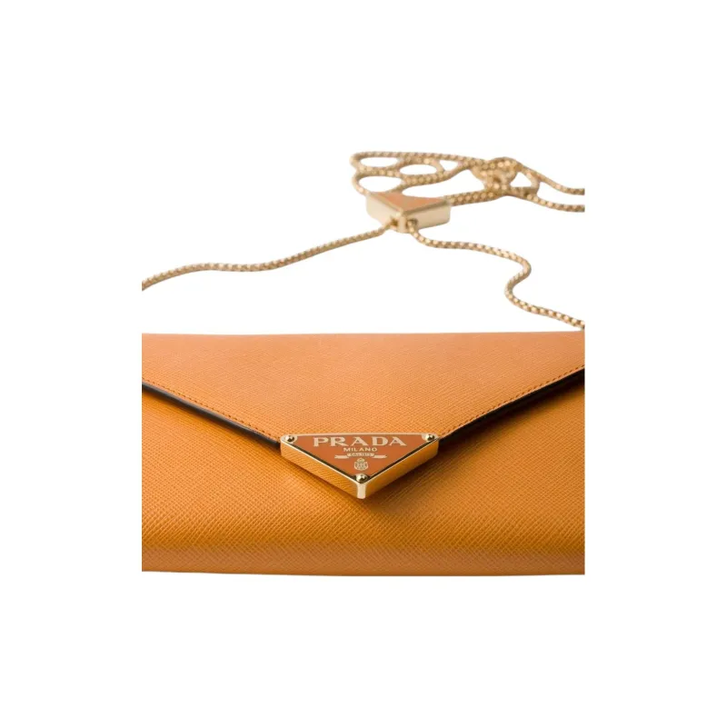 PRADA Calfskin Shoulder Bag Mini Women's Amber-4