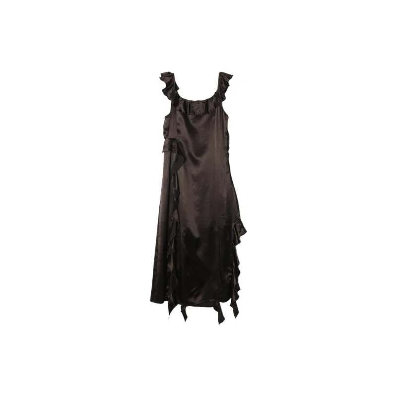 SETIROM Sleeveless Dress Women's Brown-1
