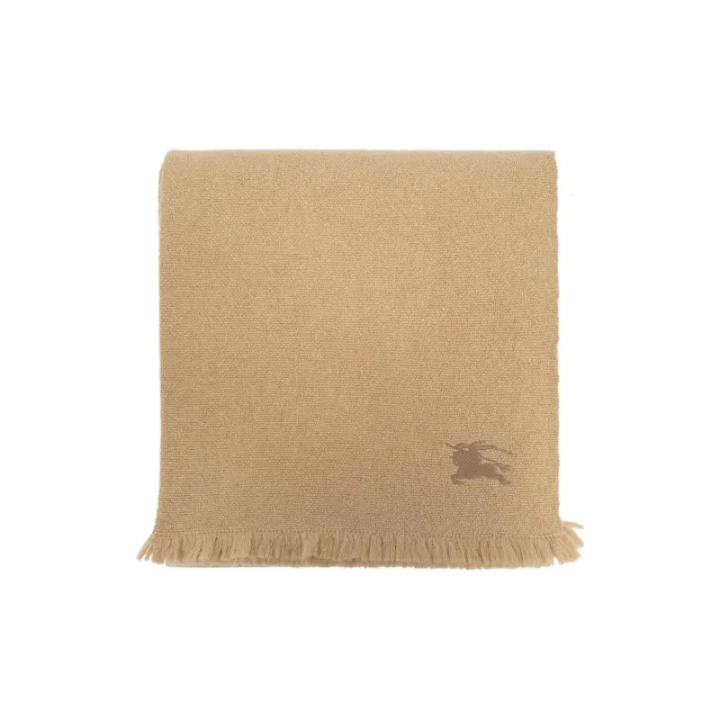 Burberry Ekd Embroidered Frayed Edge Scarf-0