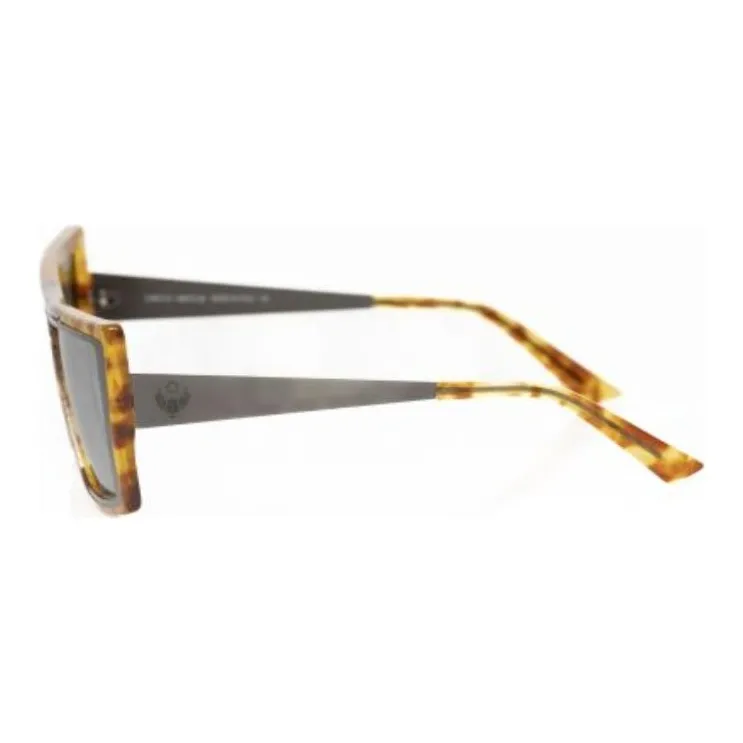 Frankie Morello Acrylic Irregular Shape Sunglasses Women's Tortoiseshell-2