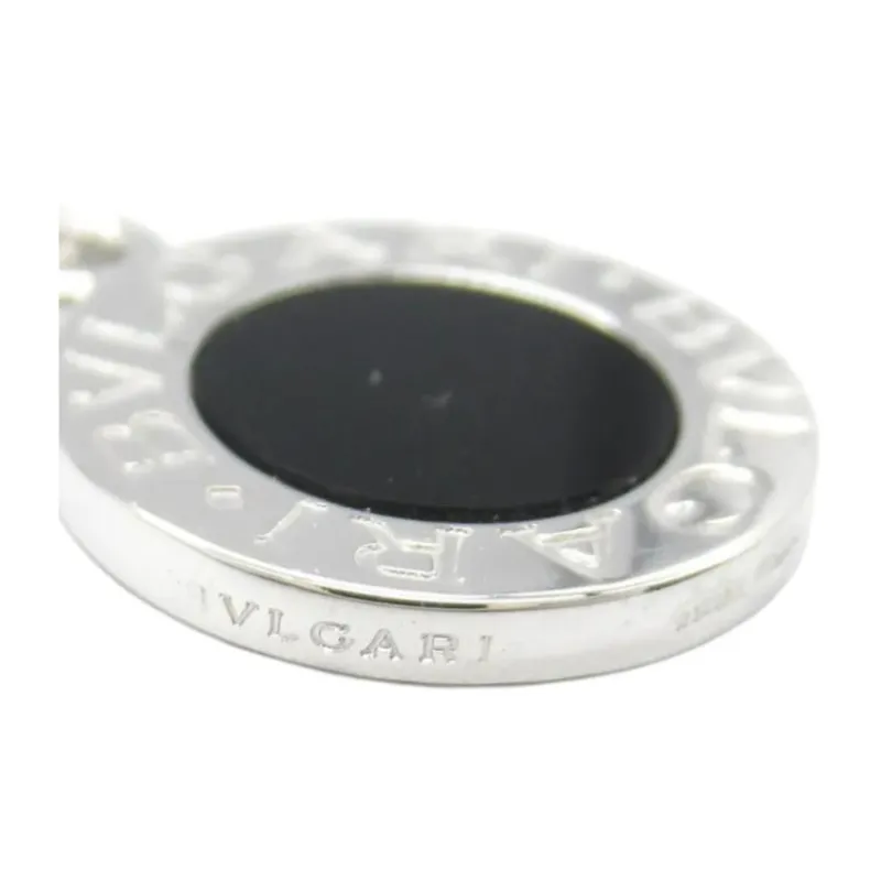 BVLGARI Onyx 18K White Gold Necklaces Unisex Silver-1