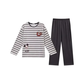GUKOO x Disney Mickey Series Pajama Set Men's Gray Black