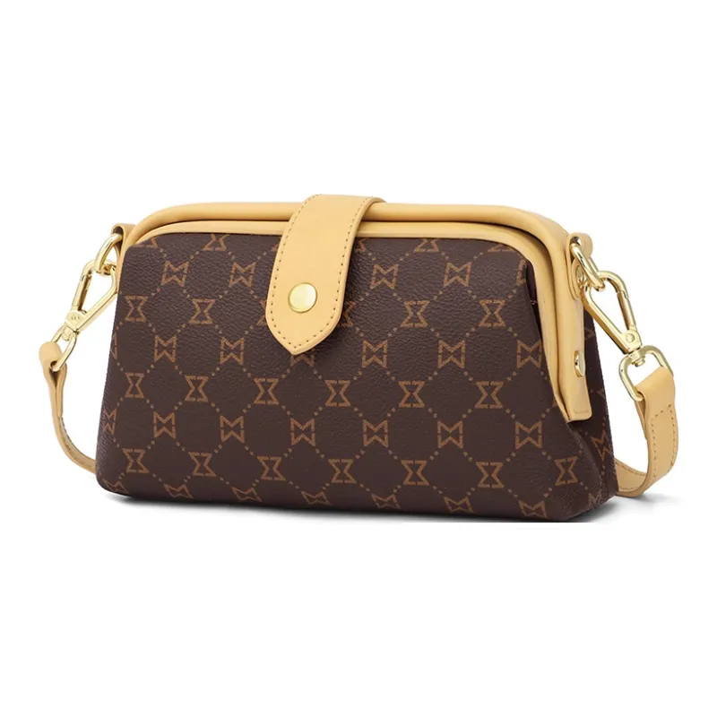 MashaLanti PVC And Synthetic Leather Crossbody Bags Shoulder Bags Women's Dark Brown & Apricot-1