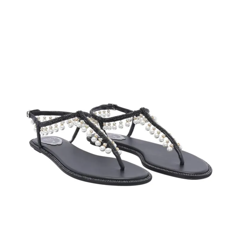 RENE CAOVILLA Diana Strap Sandals Women's Black-2