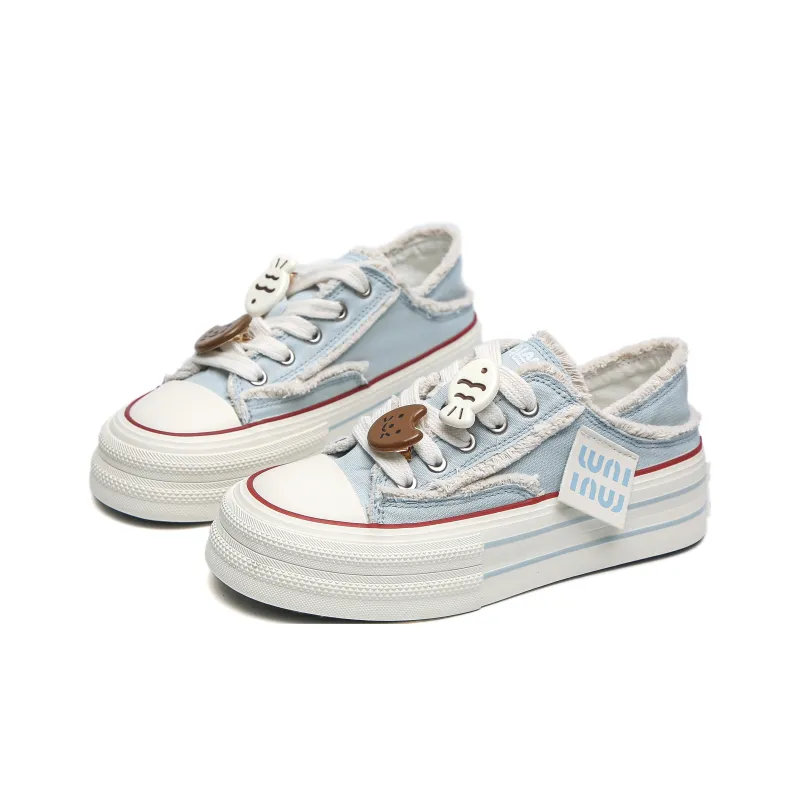 Alan Vincent Slip-Resistant Breathable Height Increasing Low-Top Canvas Shoes Women's-9