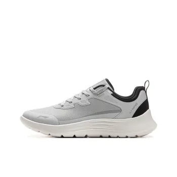 LiNing Feather Anti Slip Wear Resistant Low Top Casual Running Shoes Men's Light Gray