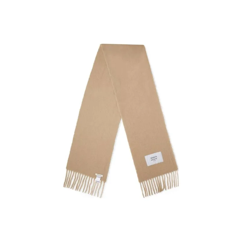 Maison Kitsune Alpaca, Nylon Knit Scarves Women's Camel-1