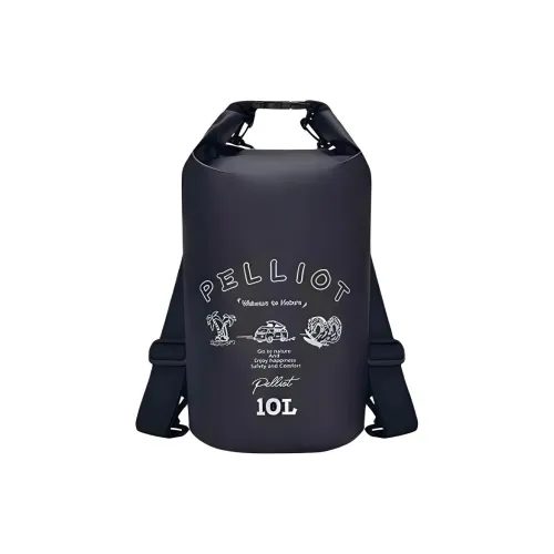 PELLIOT PVC Polyvinyl Chloride Portable Double Shoulder Storage Bag Unisex Obsidian Black/Bright Yellow/Khaki