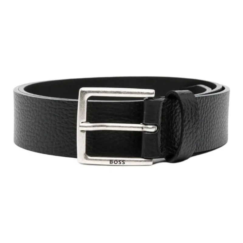 HUGO BOSS Engraved logo Leather Belt-3