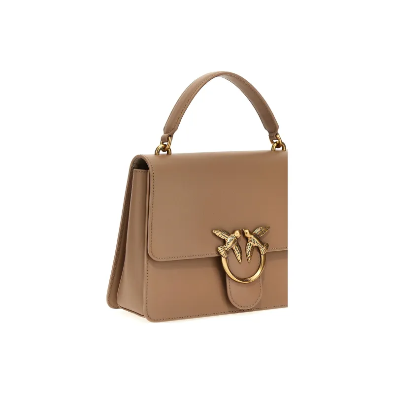 PINKO Leather Shoulder Bag Crossbody Bag Handbag Women's Beige Brown-2
