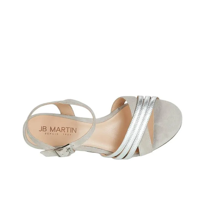 JB MARTIN Quolidays Strap Sandals 8cm Women's Gray-5