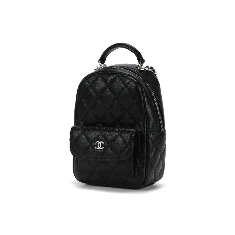 CHANEL Grain Cow Leather Backpack Mini Women's Black-1