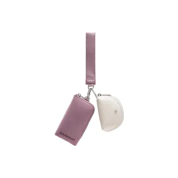 Lululemon Nylon Wallet Unisex Lavender & Ivory White