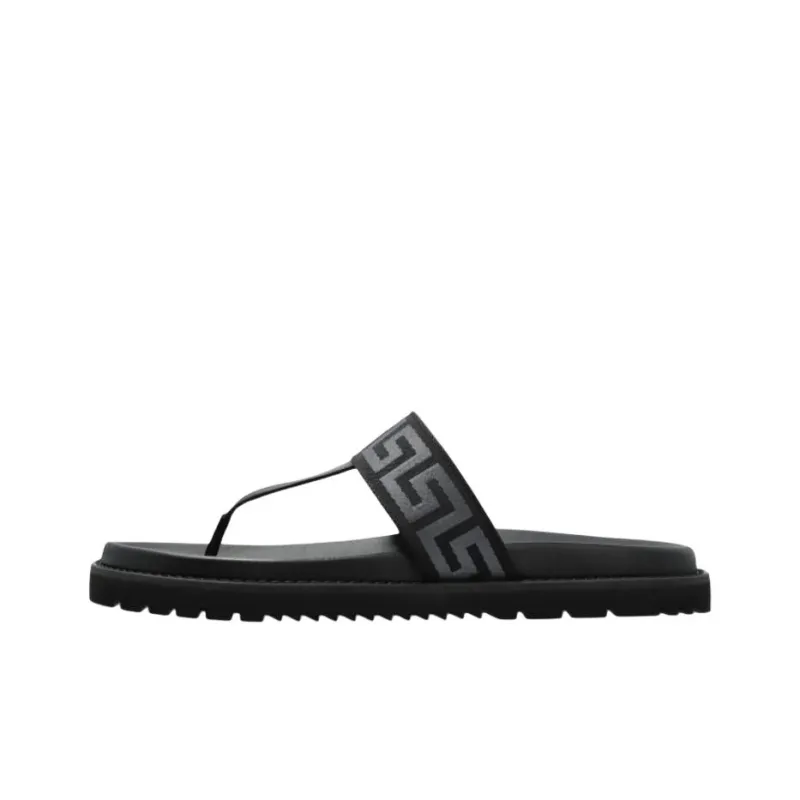 FANSIZHE Slip-Resistant Flip Flops Men's Black-0