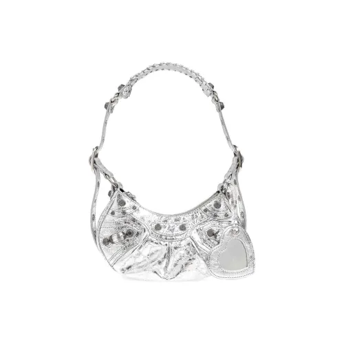 Balenciaga Le Cagole Cow Leather Shoulder Bag XS Women's Silver