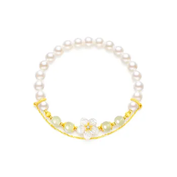 Central Fashion Hetian Jade Bracelets Pale Greenish White Jade Women's
