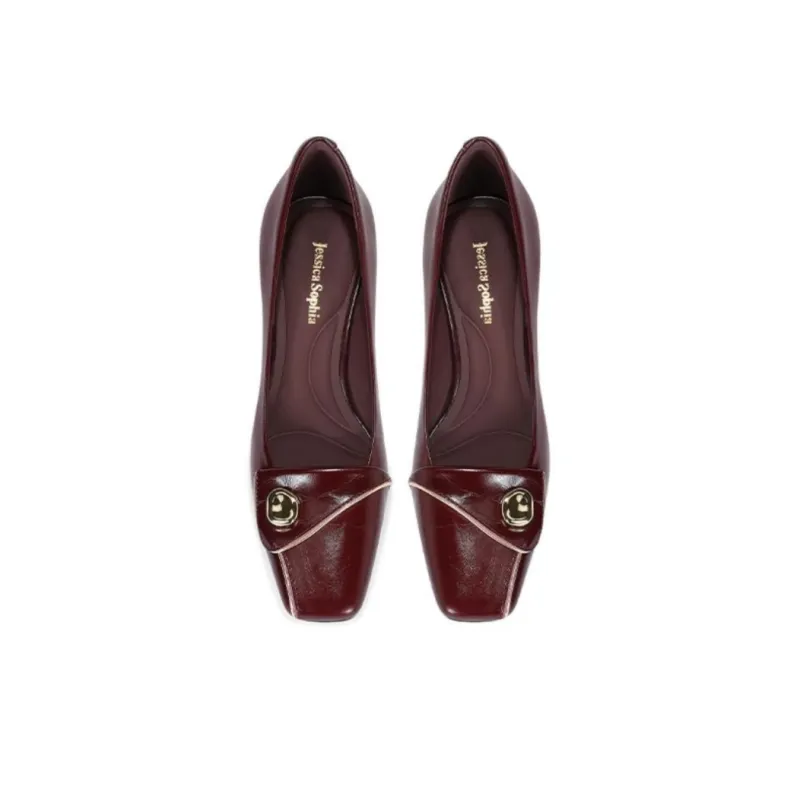 JESSICA SOPHIA Flared Heel High Heels 5cm Women's-6
