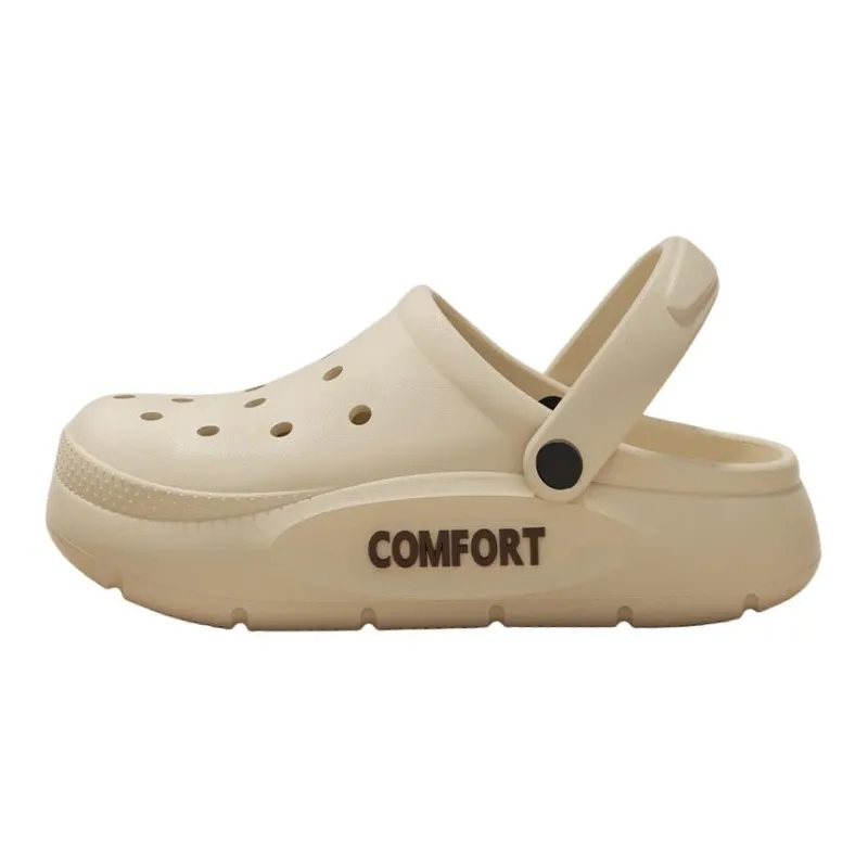 ECAC Platform Clogs Summer Height Increasing Slip Resistant Closed Toe Slippers-3
