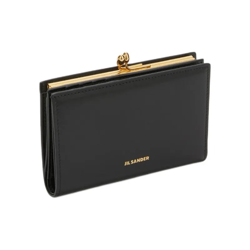 JIL SANDER Goji Calfskin Wallet Small Size Women's Black-1