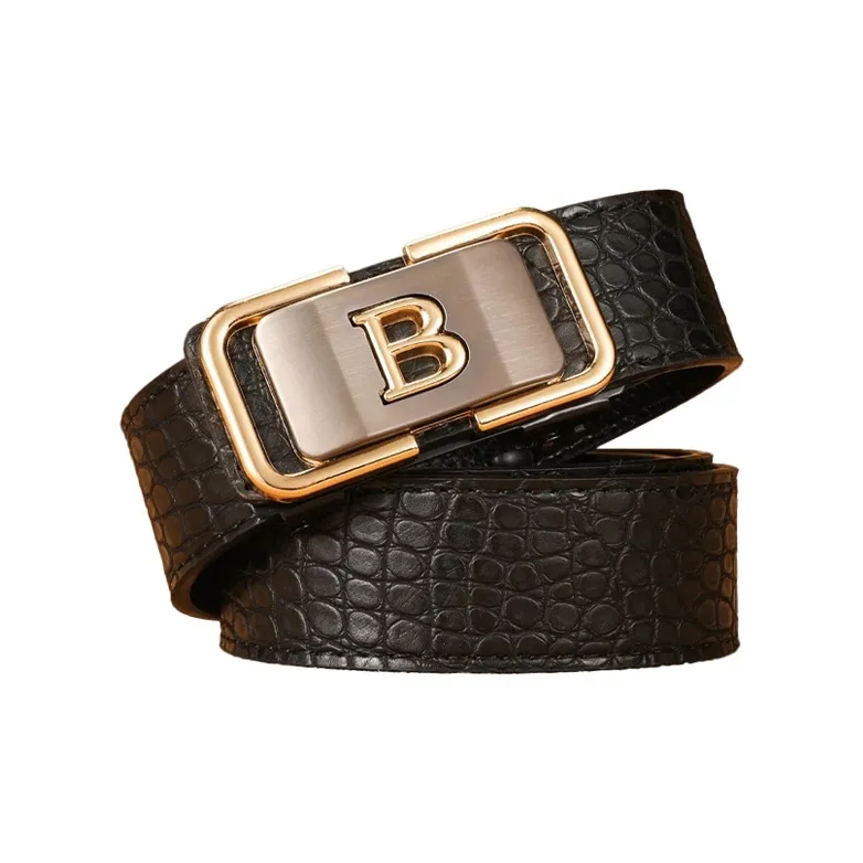 JKEM Alloy Leather Belts Unisex 4cm-4