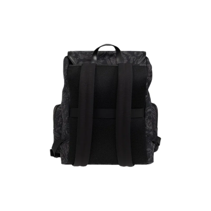 VERSACE Barocco Fabric Backpack Men's Black-2