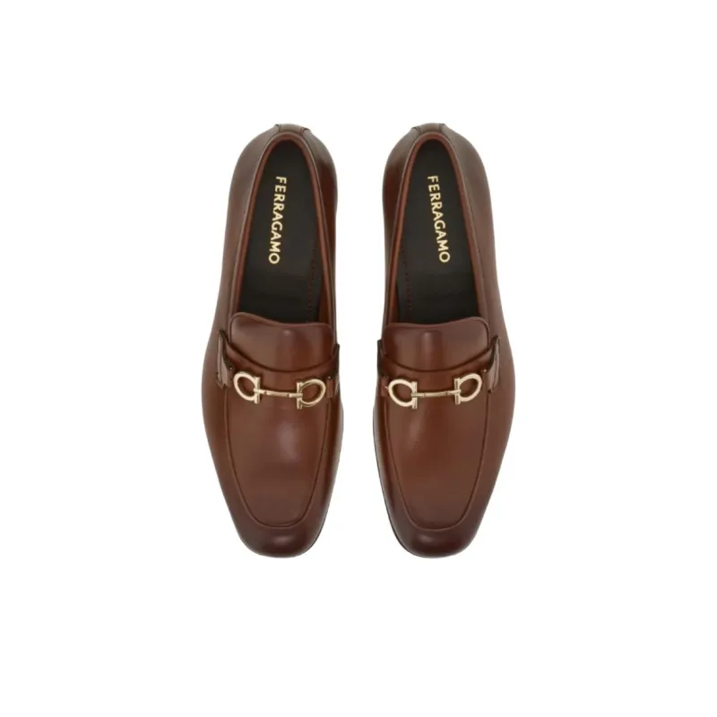 FERRAGAMO GANCINI Loafers Men's Brown-3