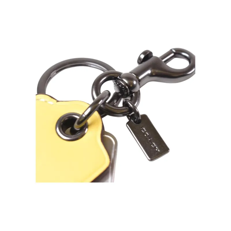 COACH Calfskin Bottle Opener Bag Accessory Women's Vintage Yellow-3