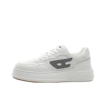 Ruomini Anti Slip Wear Resistant Low Top Skateboard Shoes Men's White