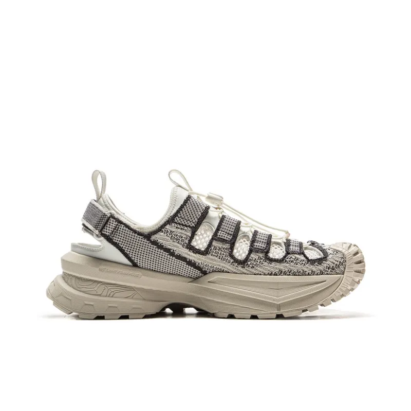 LiNing CF Tracing Non slip Wear resistant Shock Absorption Low Top Trekking Shoes Unisex Ecru-1