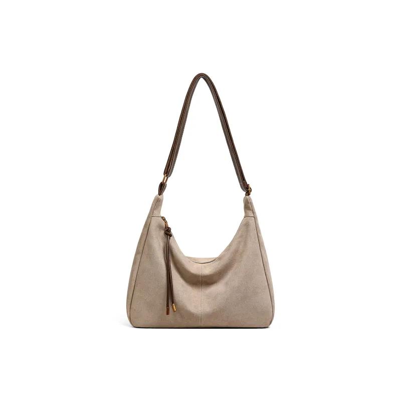 PT'SON Synthetic Leather Tote Bag, Shopping Bag, Shoulder Bag Women's Khaki-5