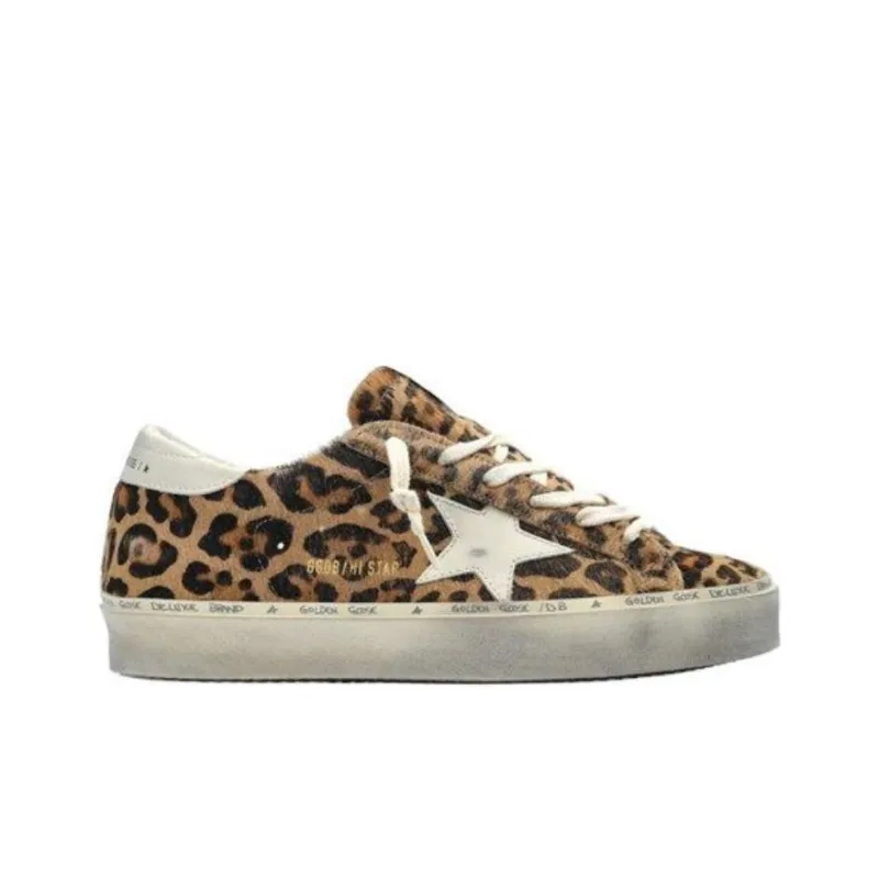 Golden Goose Hi Star Low-Top Skateboard Shoes Women's Brown-1