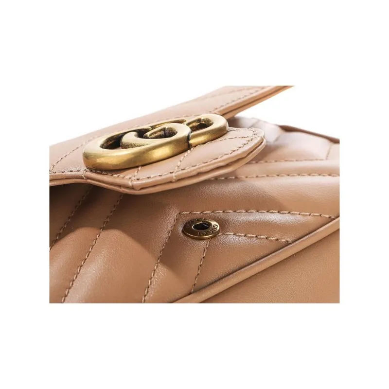GUCCI Calfskin Shoulder Bag Women's Beige-7
